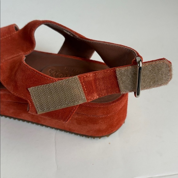 Homers Artisan orange suede platform slingback sandals - Picture 14 of 16